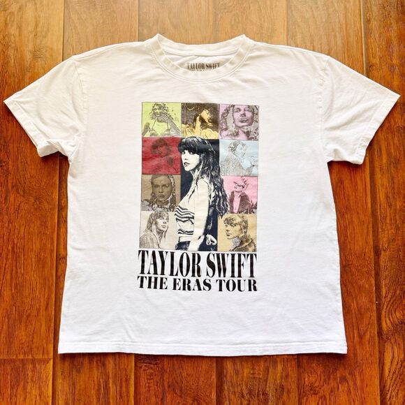 Taylor Swift Eras Tour 2023 White‎ Official Merch T-Shirt L Double Sided *flaws* - Picture 6 of 16